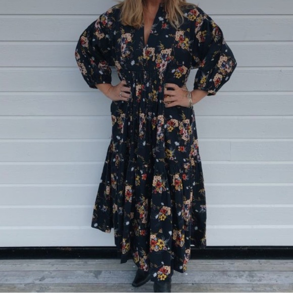 ByTimo Black Floral Dress Size S